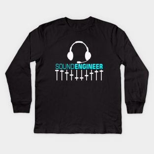 Sound engineer, audio engineering, headset, equalizer Kids Long Sleeve T-Shirt